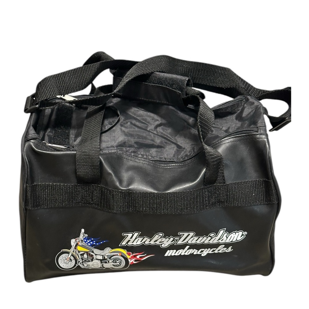 Vintage Harley-Davidson Motorcycles Duffle Bag - Size Large O/S - Black Nylon - Picture 2 of 6
